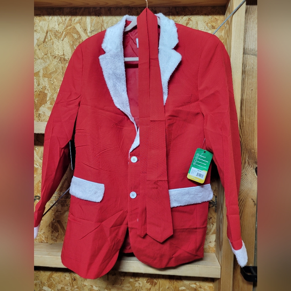 Tipsy Elves NWT Red Santa Blazer With Tie Mens Size 40
